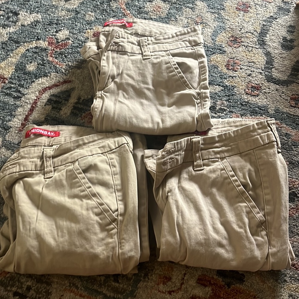 3 pairs UNIONBAY Khaki Bootcut Uniform pants